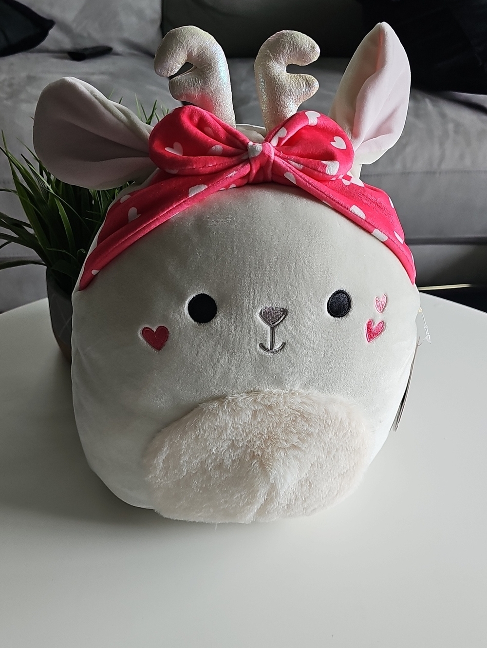 Squishmallows Coralie Jackalope with Pink Heart Headband